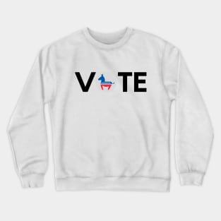 Vote Democrat - Black Text Crewneck Sweatshirt